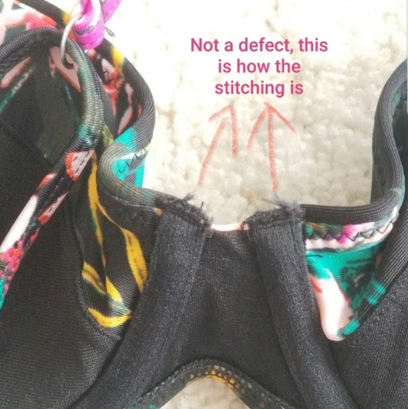 NWT BIKINI TOP TROPICAL PRINT BLACK OLD NA… - Picture 6 of 8